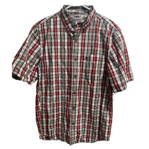 Men’s Carhartt Relaxed‎ Fit Short Sleeve Button Down Shirt size Medium, EUC